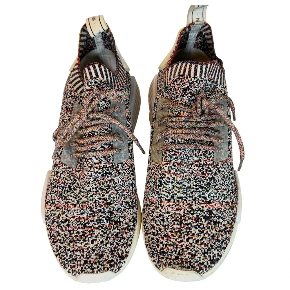 Adidas NMD R1 Primeknit Static Multicolor Low Top Sneakers Mens 10